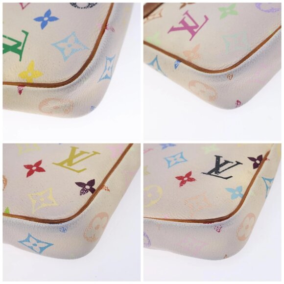 LOUIS VUITTON Monogram Multicolor Pochette Pouch White M92649 LV Auth 138420 - Picture 14 of 16